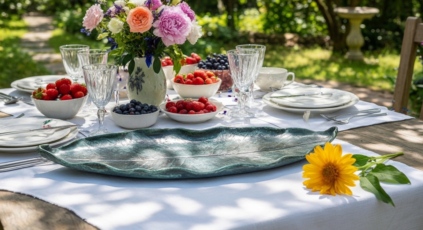 szmaragdowy liść chrzanu półmisek szmaragdowy liść chrzanu półmisek